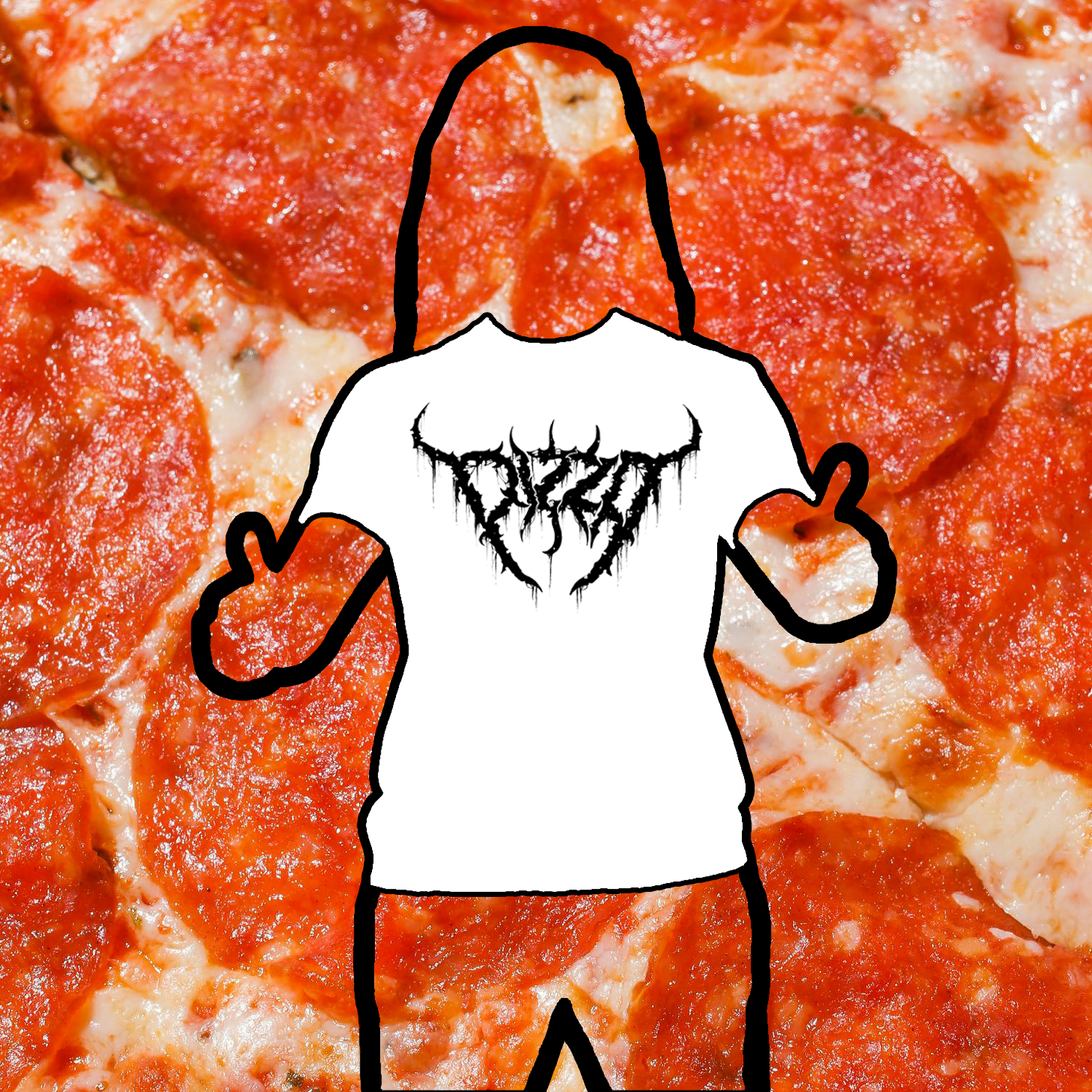 Death Metal Pizza Logo T-shirt - White
