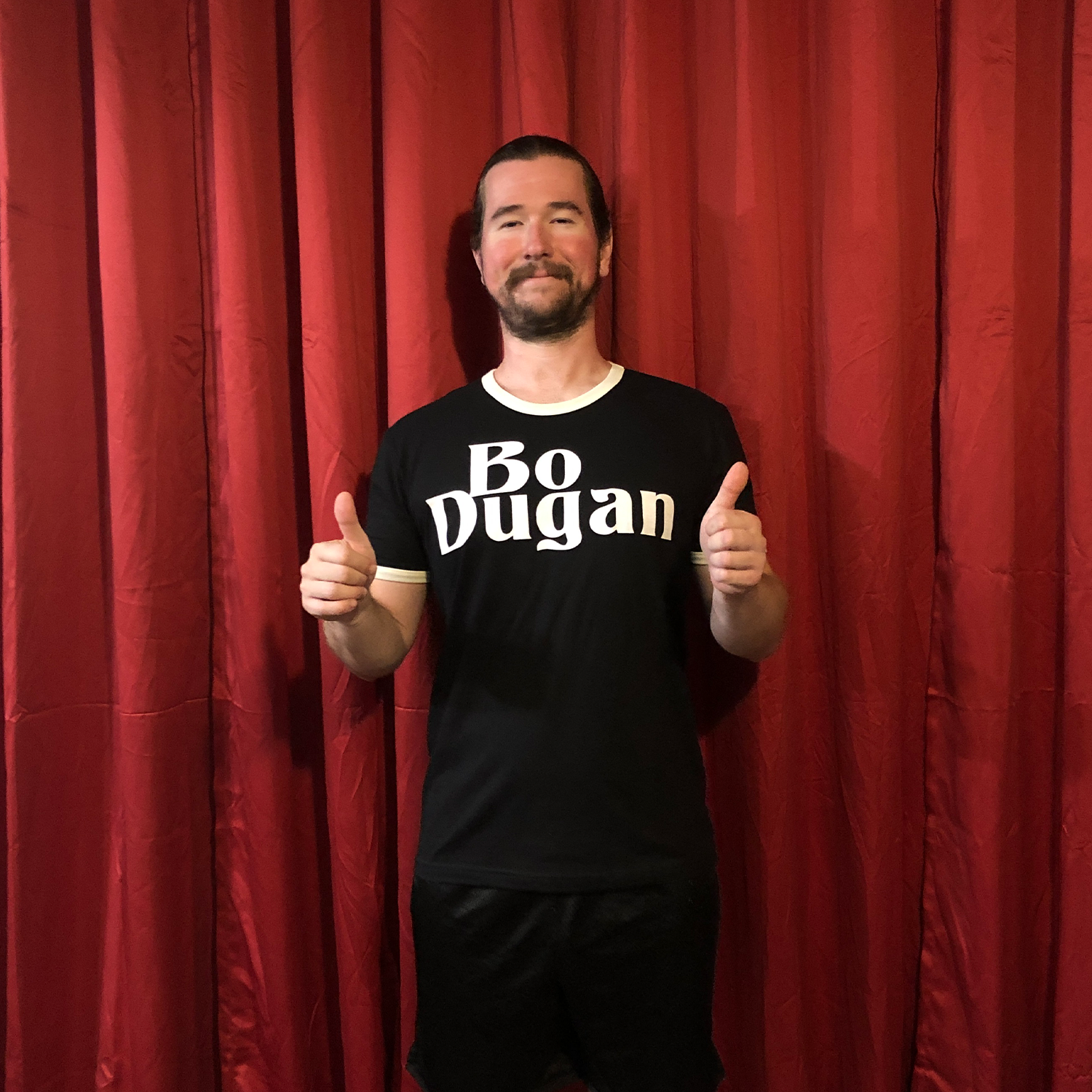 Bo Dugan Logo White on Black Ringer T-shirt